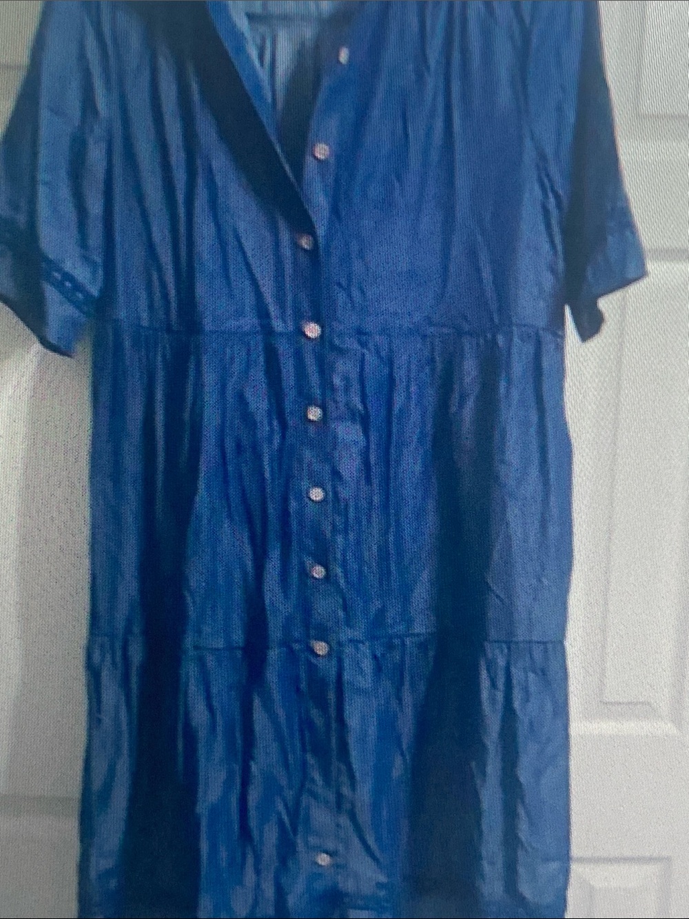 SHEIN Blue Button-Front Midi Dress